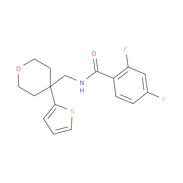 2,4-difluoro-N-{[4-(thiophen-2-yl)oxan-4-yl]methyl}benzamide