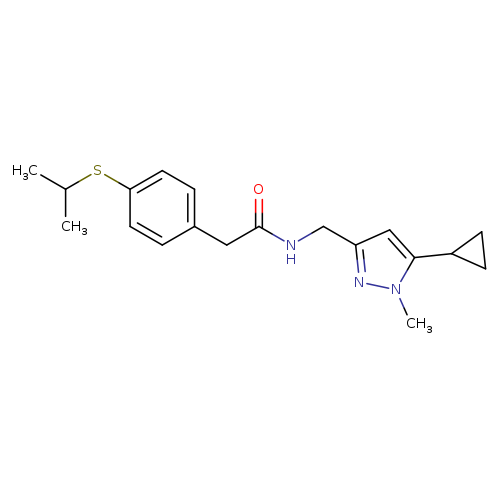 N-[(5-cyclopropyl-1-methyl-1H-pyrazol-3-yl)methyl]-2-[4-(propan-2-ylsulfanyl)phenyl]acetamide
