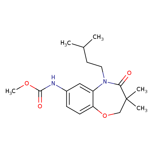 methyl N-[3,3-dimethyl-5-(3-methylbutyl)-4-oxo-2,3,4,5-tetrahydro-1,5-benzoxazepin-7-yl]carbamate