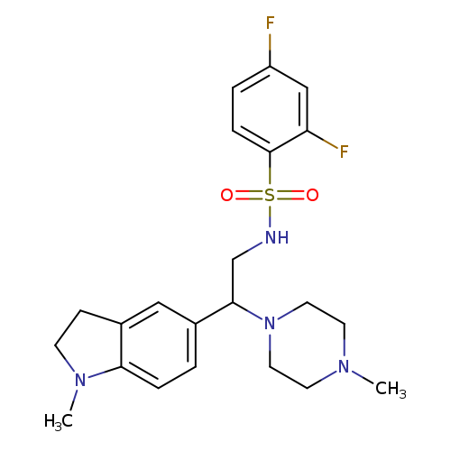 2,4-difluoro-N-[2-(1-methyl-2,3-dihydro-1H-indol-5-yl)-2-(4-methylpiperazin-1-yl)ethyl]benzene-1-sulfonamide