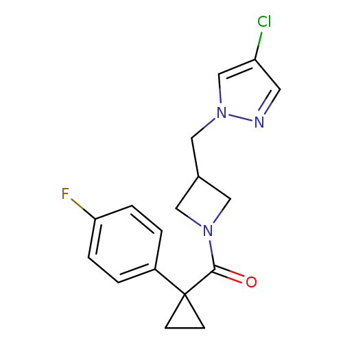 4-chloro-1-({1-[1-(4-fluorophenyl)cyclopropanecarbonyl]azetidin-3-yl}methyl)-1H-pyrazole