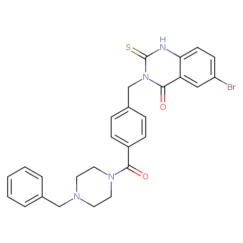 3-{[4-(4-benzylpiperazine-1-carbonyl)phenyl]methyl}-6-bromo-2-sulfanylidene-1,2,3,4-tetrahydroquinazolin-4-one