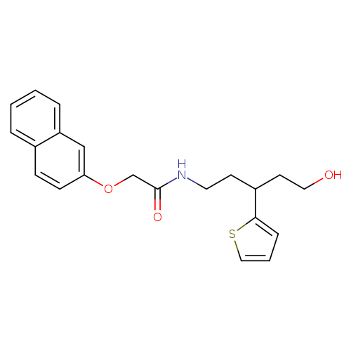 N-[5-hydroxy-3-(thiophen-2-yl)pentyl]-2-(naphthalen-2-yloxy)acetamide