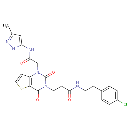 N-[2-(4-chlorophenyl)ethyl]-3-(1-{[(3-methyl-1H-pyrazol-5-yl)carbamoyl]methyl}-2,4-dioxo-1H,2H,3H,4H-thieno[3,2-d]pyrimidin-3-yl)propanamide
