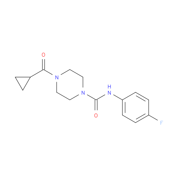 4-cyclopropanecarbonyl-N-(4-fluorophenyl)piperazine-1-carboxamide