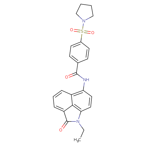 N-{2-ethyl-3-oxo-2-azatricyclo[6.3.1.0^{4,12}]dodeca-1(11),4,6,8(12),9-pentaen-9-yl}-4-(pyrrolidine-1-sulfonyl)benzamide