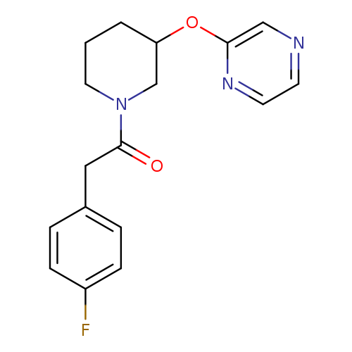 2-(4-fluorophenyl)-1-[3-(pyrazin-2-yloxy)piperidin-1-yl]ethan-1-one