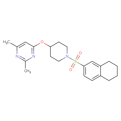 2,4-dimethyl-6-{[1-(5,6,7,8-tetrahydronaphthalene-2-sulfonyl)piperidin-4-yl]oxy}pyrimidine