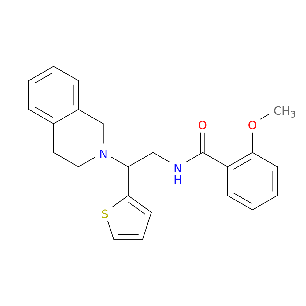 2-methoxy-N-[2-(1,2,3,4-tetrahydroisoquinolin-2-yl)-2-(thiophen-2-yl)ethyl]benzamide