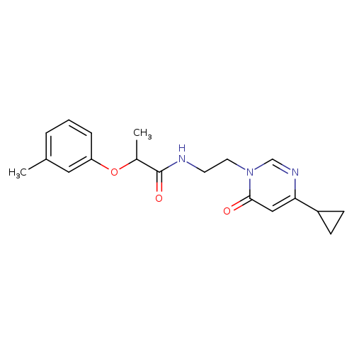 N-[2-(4-cyclopropyl-6-oxo-1,6-dihydropyrimidin-1-yl)ethyl]-2-(3-methylphenoxy)propanamide