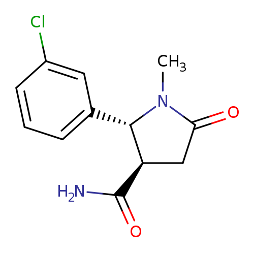 2-(3-chlorophenyl)-1-methyl-5-oxopyrrolidine-3-carboxamide, trans