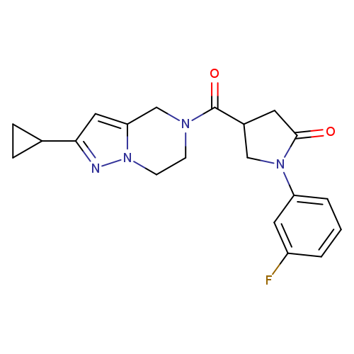 4-{2-cyclopropyl-4H,5H,6H,7H-pyrazolo[1,5-a]pyrazine-5-carbonyl}-1-(3-fluorophenyl)pyrrolidin-2-one