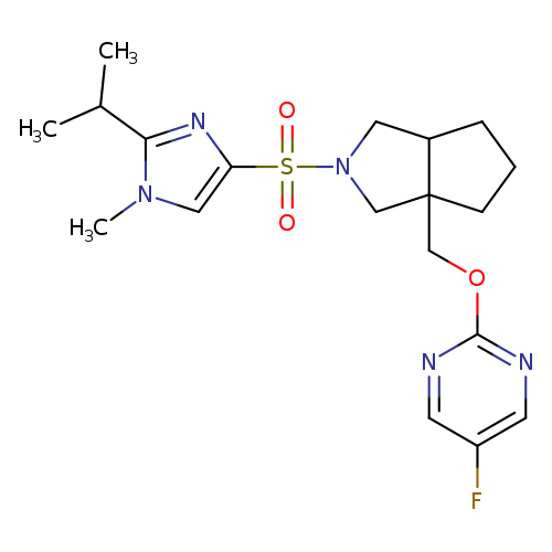 5-fluoro-2-[(2-{[1-methyl-2-(propan-2-yl)-1H-imidazol-4-yl]sulfonyl}-octahydrocyclopenta[c]pyrrol-3a-yl)methoxy]pyrimidine
