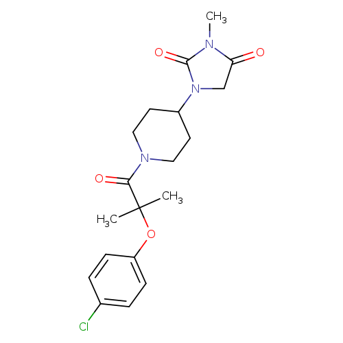 1-{1-[2-(4-chlorophenoxy)-2-methylpropanoyl]piperidin-4-yl}-3-methylimidazolidine-2,4-dione