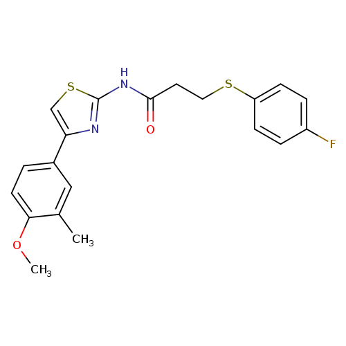 3-[(4-fluorophenyl)sulfanyl]-N-[4-(4-methoxy-3-methylphenyl)-1,3-thiazol-2-yl]propanamide