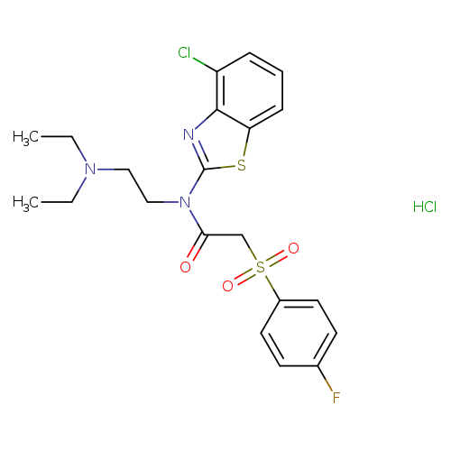N-(4-chloro-1,3-benzothiazol-2-yl)-N-[2-(diethylamino)ethyl]-2-(4-fluorobenzenesulfonyl)acetamide hydrochloride