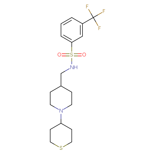 N-{[1-(thian-4-yl)piperidin-4-yl]methyl}-3-(trifluoromethyl)benzene-1-sulfonamide