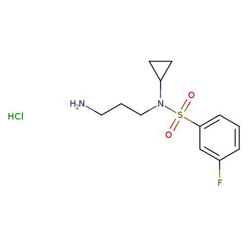 N-(3-aminopropyl)-N-cyclopropyl-3-fluorobenzene-1-sulfonamide hydrochloride