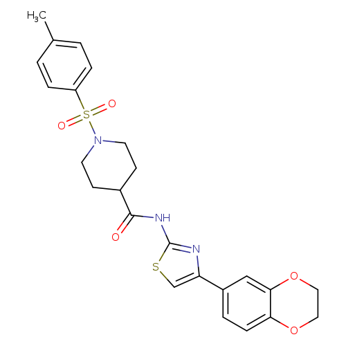 N-[4-(2,3-dihydro-1,4-benzodioxin-6-yl)-1,3-thiazol-2-yl]-1-(4-methylbenzenesulfonyl)piperidine-4-carboxamide