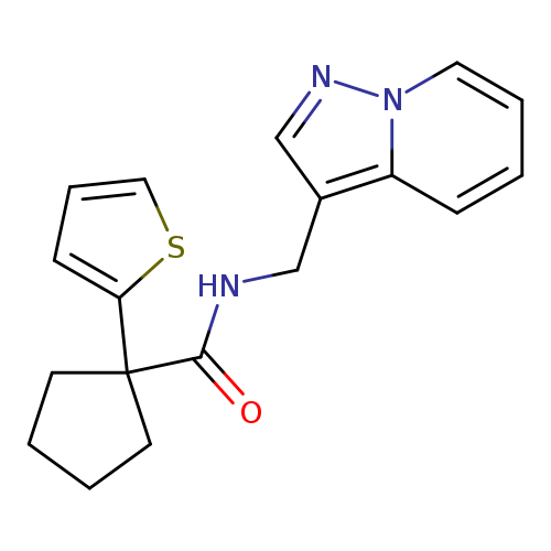 N-({pyrazolo[1,5-a]pyridin-3-yl}methyl)-1-(thiophen-2-yl)cyclopentane-1-carboxamide