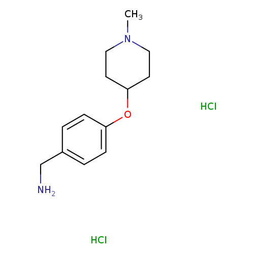 {4-[(1-methylpiperidin-4-yl)oxy]phenyl}methanamine dihydrochloride