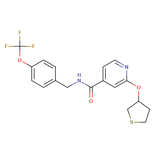 2-(thiolan-3-yloxy)-N-{[4-(trifluoromethoxy)phenyl]methyl}pyridine-4-carboxamide