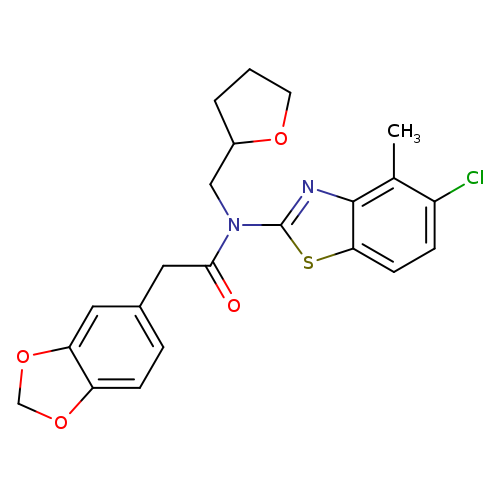 2-(2H-1,3-benzodioxol-5-yl)-N-(5-chloro-4-methyl-1,3-benzothiazol-2-yl)-N-[(oxolan-2-yl)methyl]acetamide