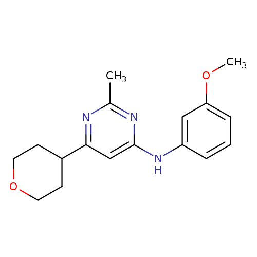 N-(3-methoxyphenyl)-2-methyl-6-(oxan-4-yl)pyrimidin-4-amine