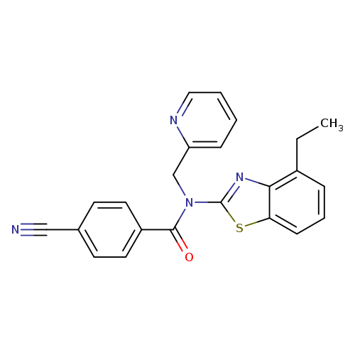 4-cyano-N-(4-ethyl-1,3-benzothiazol-2-yl)-N-[(pyridin-2-yl)methyl]benzamide