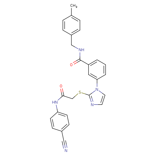 3-[2-({[(4-cyanophenyl)carbamoyl]methyl}sulfanyl)-1H-imidazol-1-yl]-N-[(4-methylphenyl)methyl]benzamide
