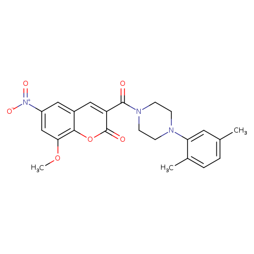 3-[4-(2,5-dimethylphenyl)piperazine-1-carbonyl]-8-methoxy-6-nitro-2H-chromen-2-one