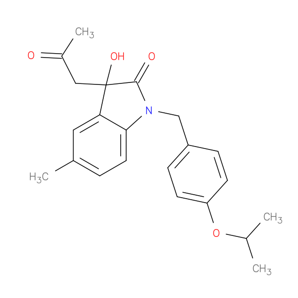 3-hydroxy-5-methyl-3-(2-oxopropyl)-1-{[4-(propan-2-yloxy)phenyl]methyl}-2,3-dihydro-1H-indol-2-one