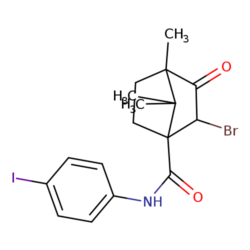 2-bromo-N-(4-iodophenyl)-4,7,7-trimethyl-3-oxobicyclo[2.2.1]heptane-1-carboxamide