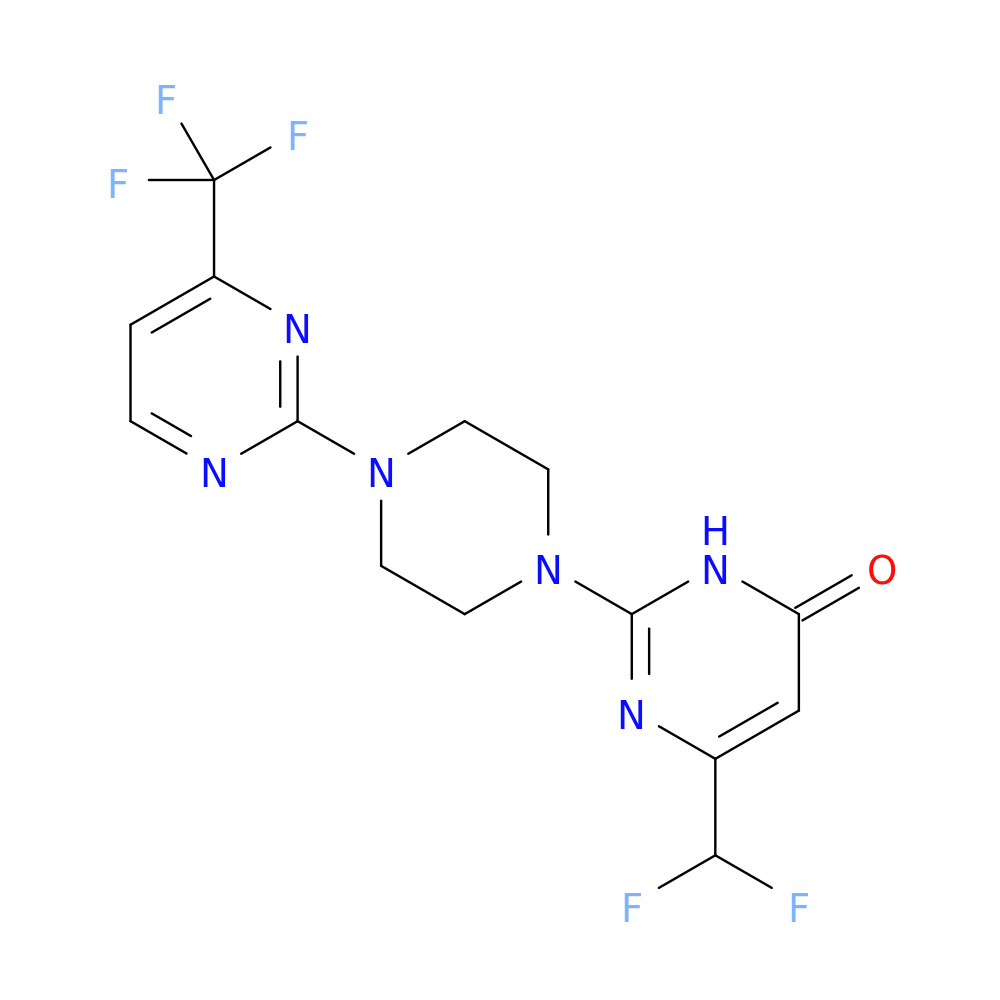 6-(difluoromethyl)-2-{4-[4-(trifluoromethyl)pyrimidin-2-yl]piperazin-1-yl}-3,4-dihydropyrimidin-4-one