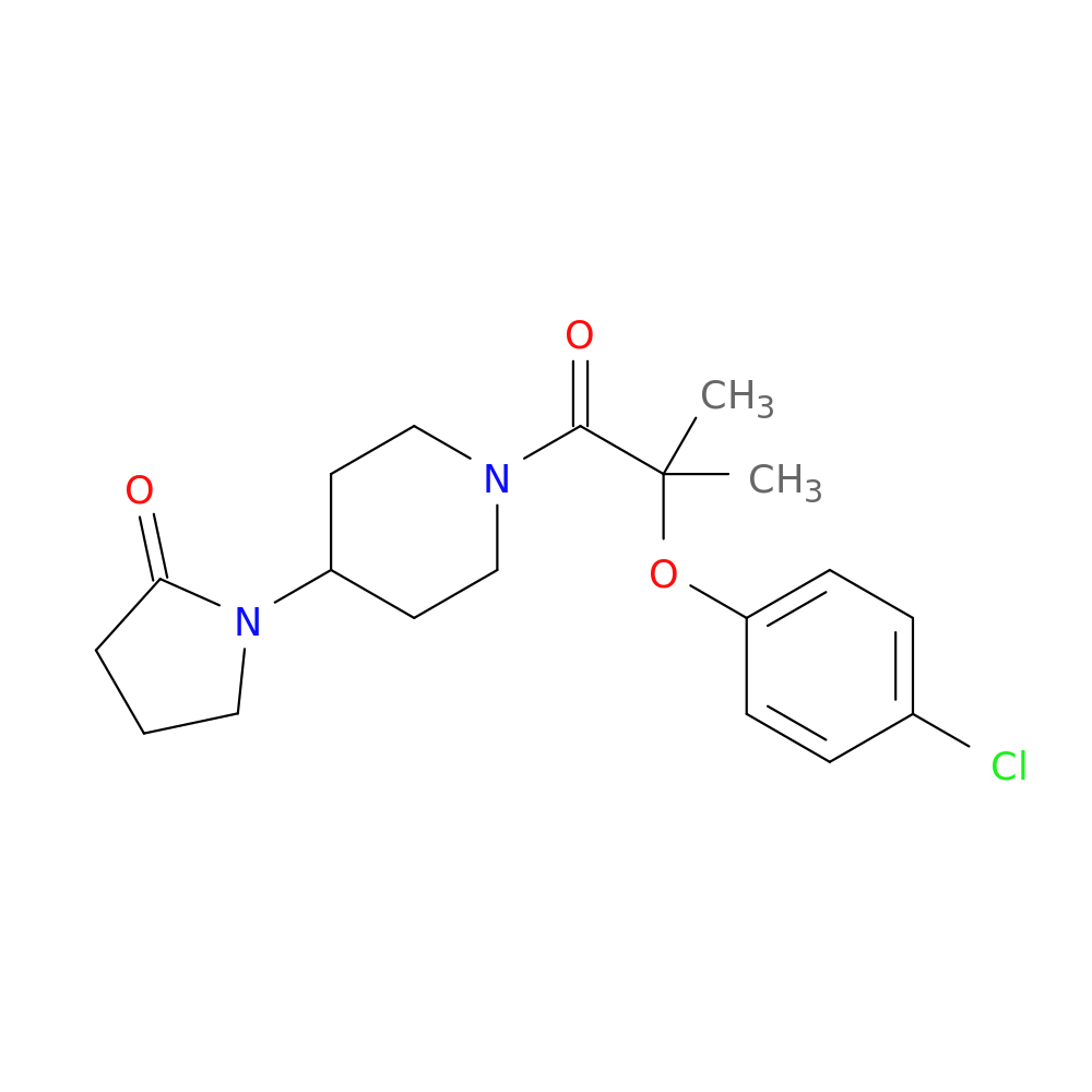 1-{1-[2-(4-chlorophenoxy)-2-methylpropanoyl]piperidin-4-yl}pyrrolidin-2-one