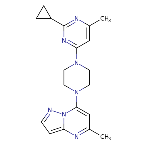 2-cyclopropyl-4-methyl-6-(4-{5-methylpyrazolo[1,5-a]pyrimidin-7-yl}piperazin-1-yl)pyrimidine