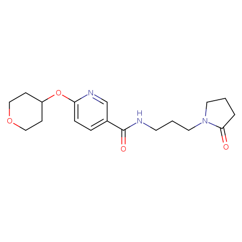 6-(oxan-4-yloxy)-N-[3-(2-oxopyrrolidin-1-yl)propyl]pyridine-3-carboxamide
