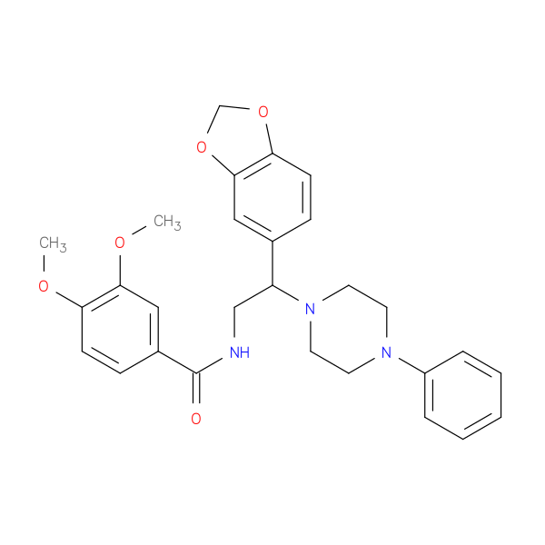 N-[2-(2H-1,3-benzodioxol-5-yl)-2-(4-phenylpiperazin-1-yl)ethyl]-3,4-dimethoxybenzamide
