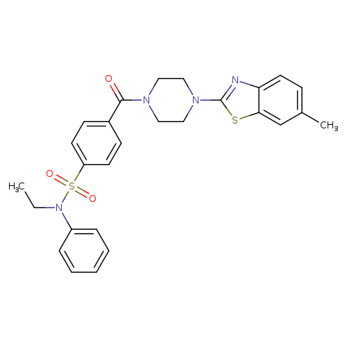 N-ethyl-4-[4-(6-methyl-1,3-benzothiazol-2-yl)piperazine-1-carbonyl]-N-phenylbenzene-1-sulfonamide