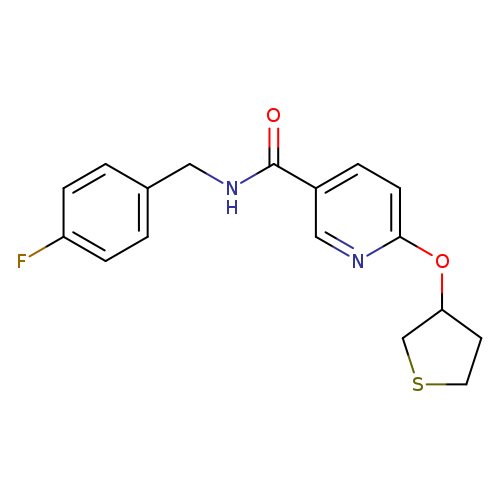 N-[(4-fluorophenyl)methyl]-6-(thiolan-3-yloxy)pyridine-3-carboxamide