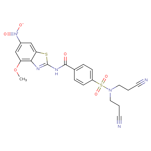 4-[bis(2-cyanoethyl)sulfamoyl]-N-(4-methoxy-6-nitro-1,3-benzothiazol-2-yl)benzamide