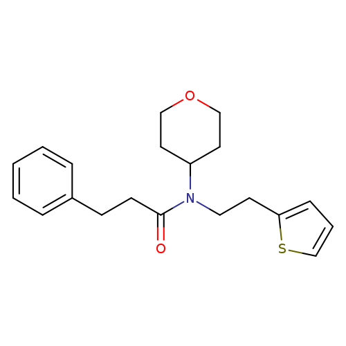 N-(oxan-4-yl)-3-phenyl-N-[2-(thiophen-2-yl)ethyl]propanamide