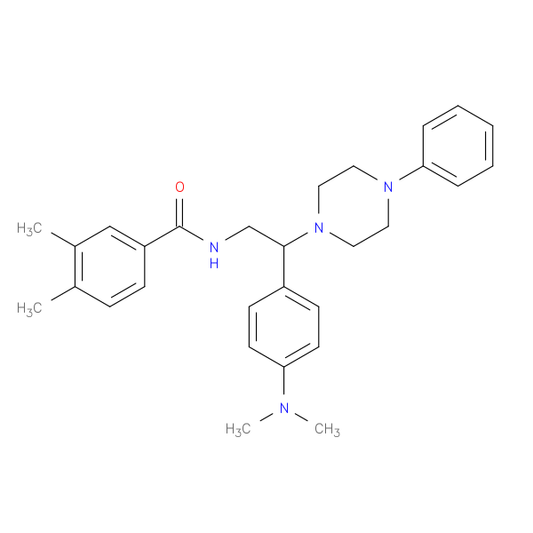 N-{2-[4-(dimethylamino)phenyl]-2-(4-phenylpiperazin-1-yl)ethyl}-3,4-dimethylbenzamide