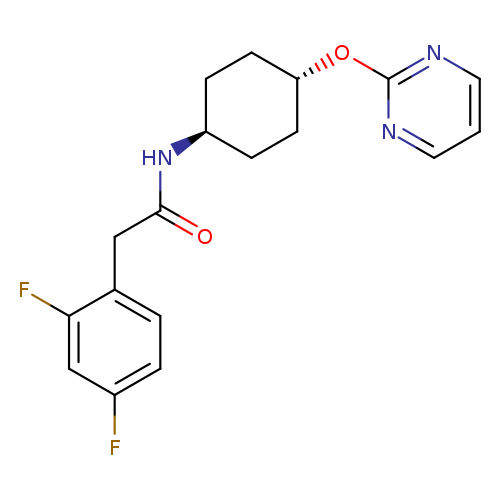 2-(2,4-difluorophenyl)-N-[(1r,4r)-4-(pyrimidin-2-yloxy)cyclohexyl]acetamide