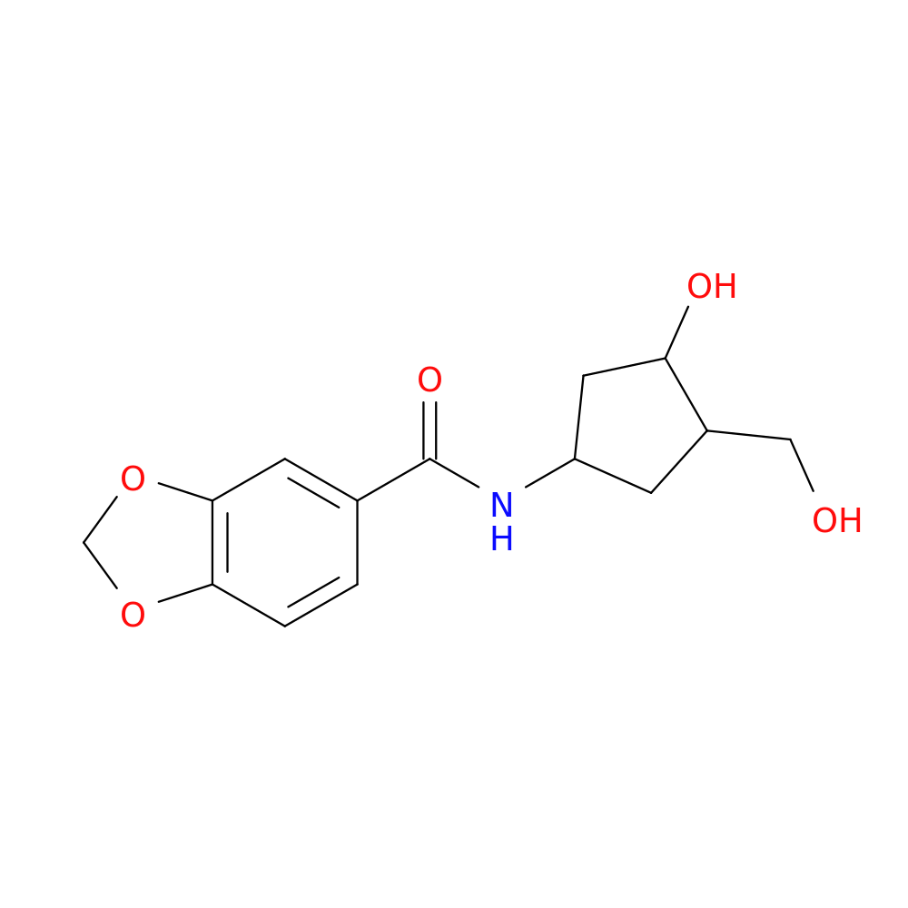 N-[3-hydroxy-4-(hydroxymethyl)cyclopentyl]-2H-1,3-benzodioxole-5-carboxamide