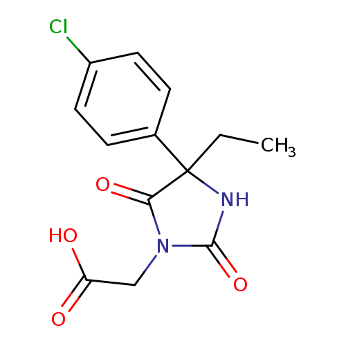 2-[4-(4-chlorophenyl)-4-ethyl-2,5-dioxoimidazolidin-1-yl]acetic acid