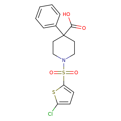1-[(5-chlorothiophen-2-yl)sulfonyl]-4-phenylpiperidine-4-carboxylic acid