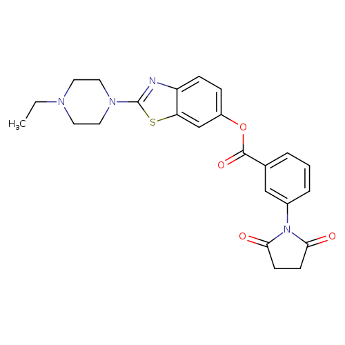 2-(4-ethylpiperazin-1-yl)-1,3-benzothiazol-6-yl 3-(2,5-dioxopyrrolidin-1-yl)benzoate