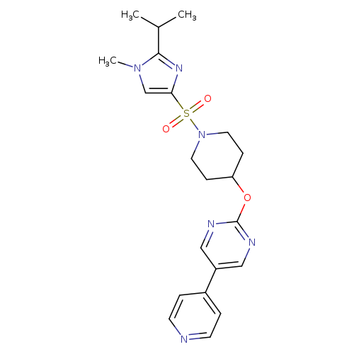 2-[(1-{[1-methyl-2-(propan-2-yl)-1H-imidazol-4-yl]sulfonyl}piperidin-4-yl)oxy]-5-(pyridin-4-yl)pyrimidine