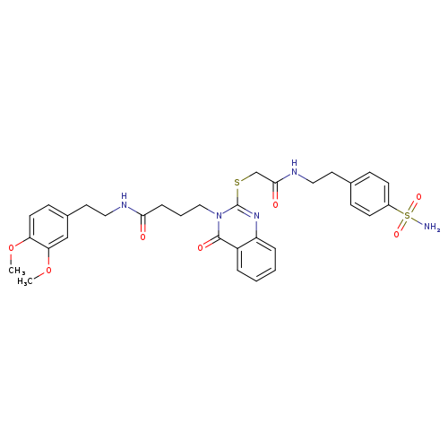 N-[2-(3,4-dimethoxyphenyl)ethyl]-4-{4-oxo-2-[({[2-(4-sulfamoylphenyl)ethyl]carbamoyl}methyl)sulfanyl]-3,4-dihydroquinazolin-3-yl}butanamide